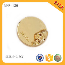 MFB139 Rivet à bouton rond en forme de bouton en métal, appuyez sur le bouton en métal avec une couleur dorée